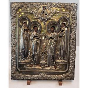 Russian Icon 18th Century With Rizza 19th Century